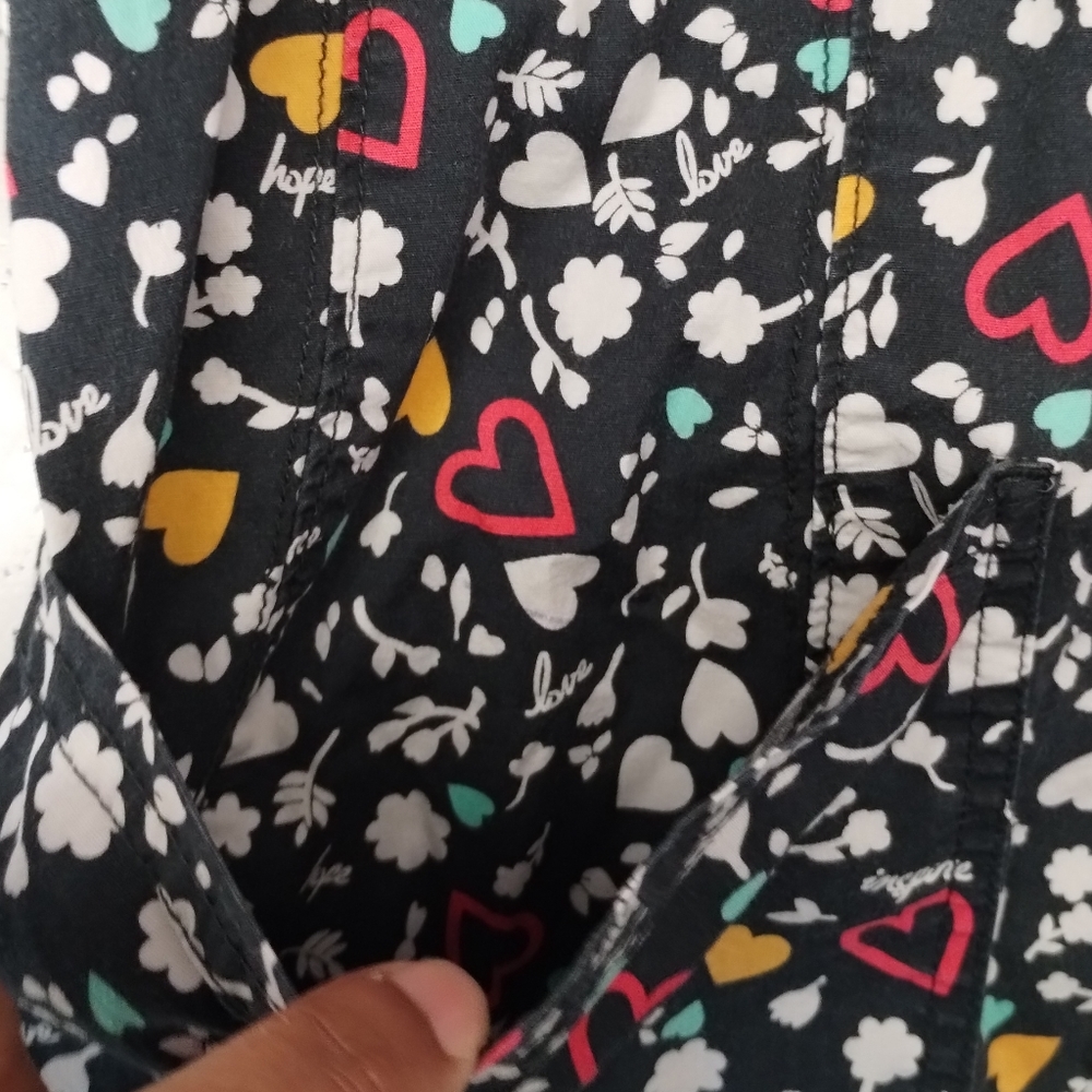 Code Happy LG Nurse short sleeve Scrub Pattern Flower Heart Love Hope Inspire - Picture 10 of 11